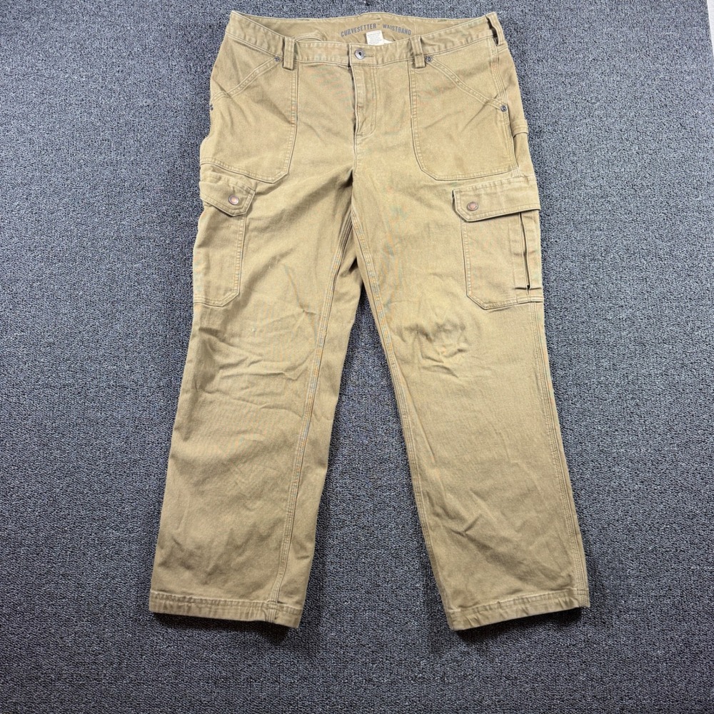 Duluth Trading Flex Fire Hose Curvesetter Cargo Pants Women's 16x29 Khaki Work